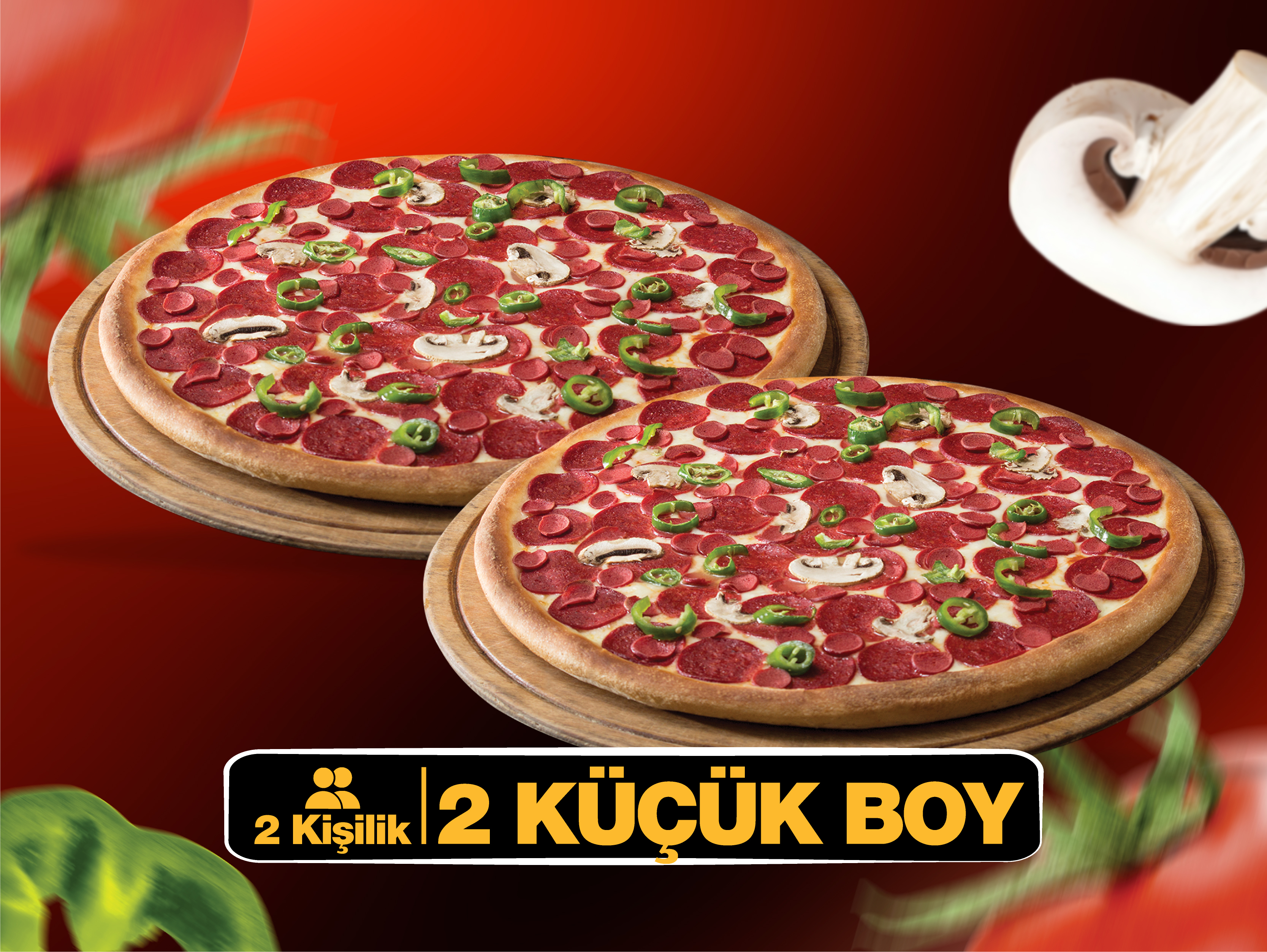 2 Küçük Boy Mega Pizza